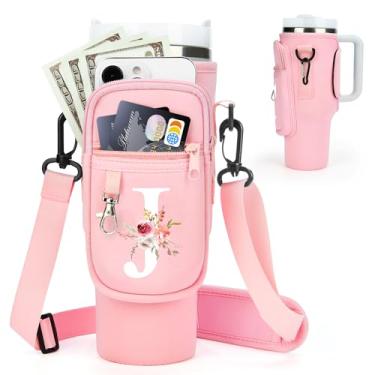 Imagem de Suporte inicial para garrafa de água com alça para acessórios de copo Stanley de 1,18 ml/bolsa de copo moderna simples, bolsa de transporte para garrafa de água com alça, presente personalizado de Dia