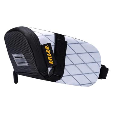 Imagem de Vaveren Bolsa de selim para bicicleta Bolsa de bicicleta Resistente à água e à poeira Bolsa traseira portátil Bolsa de bicicleta sob o assento para andar de, Branco