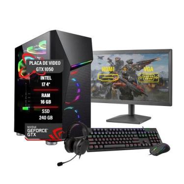Imagem de Pc Gamer Completo Intel Core I7 4 16Gb Gtx 1050 Ssd 240Gb - Tech Fusio