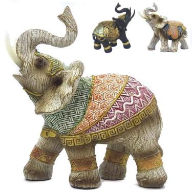 Imagem de Elefante Decorativo Em Resina Indiano Sabedoria Sorte 300 - Luthi Comé
