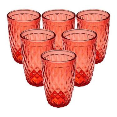 Imagem de Copos 6 Peças Bico De Abacaxi Vermelho 360Ml - Casambiente, 6 peças, 3