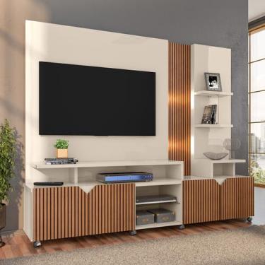 Imagem de Estante Home Cross Off White/Tauari Ripado para TVs até 55 Polegadas 4