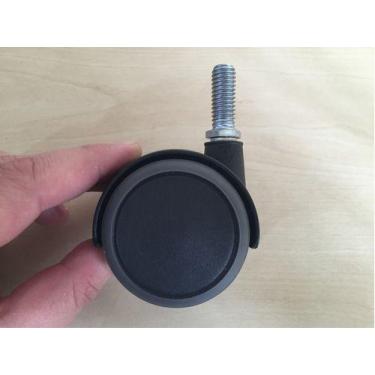 Imagem de Kit 4 Rodizio Girat. Rosca 3/8 Roda Dupla Nylon C/ Pu 50kg - SQUADRONI