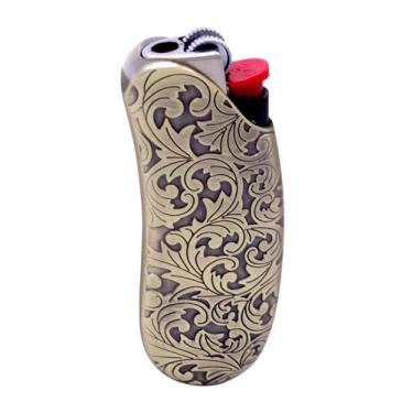 Imagem de HUMWE Capa de isqueiro de metal com design de flor vintage, bolsa de manga para isqueiro BIC Mini Size (mini)