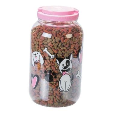 Imagem de kit 2 Pote Porta Ração Cachorro Gato Pet 3,6 Litr Com Alça - BANDEIRAN