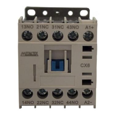 Imagem de Cx6-B0-22 Contator Auxíliar 2na+2nf 24vcc Metaltex, Branco e Cinza