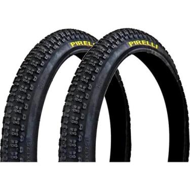 Imagem de Par Pneu Bicicleta Mtb Aro 20x1.75 Bmx Cross Pirelli Cravo Cor Preto, 