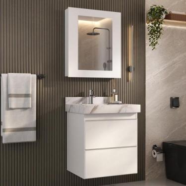 Imagem de Gabinete para Banheiro Suspenso Liso 60cm sem Lavatório - Bumi