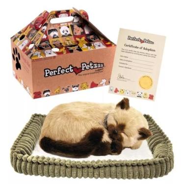 Imagem de Gatinho Gato Filhote Pelúcia Perfect Petzzz Respira Siamês