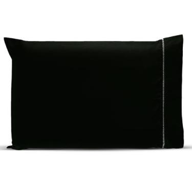 Imagem de Kit 2 Fronhas com Ponto Palito 90cmx50cm Percal Flex 400 Fios Toque Ma