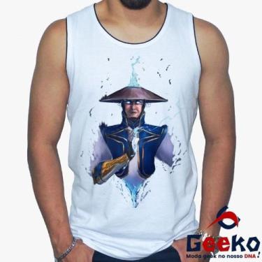 Imagem de Regata Raiden 100% Algodão Mortal Kombat Geeko, Branco, G
