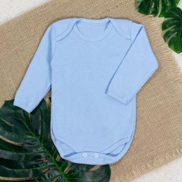Imagem de Body longo azul claro em suedine para bebê - Era Uma Vez, 3-6M