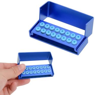 Imagem de Estojo de bloco com 16 furos de 1,6 mm e haste de 2,35 mm para brocas autoclaváveis CA/RA&FG com capa de silicone, cor azul
