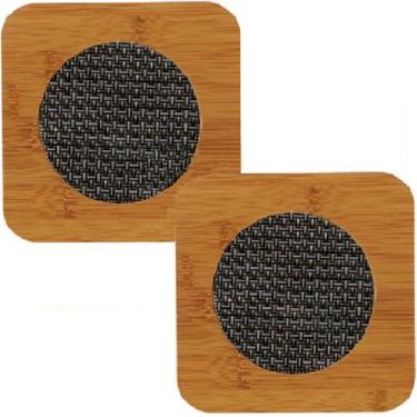 Imagem de Kit 2 Descanso Suporte de Panela Quadrado Bambu 17cm - Wincy, Marrom