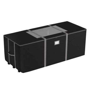 Imagem de Bolsa de armazenamento de árvore de Natal - Sacos de armazenamento com rodas para árvores artificiais de 3 m, embalagem e mudança - Recipientes de armazenamento da Elf Stor (preto)