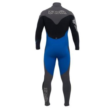 Imagem de Rip Curl Terno Pro E-Bomb com zíper de 3/2 mm, curto, azul/carvão/preto