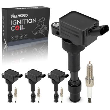 Imagem de RANSOTO Conjunto de bobinas de ignição e velas de ignição de irídio compatível com Hyundai Elantra Kona Sonata Veloster Kia Forte Optima Soul 2.0L 2016-2021, substitui UF816 93175