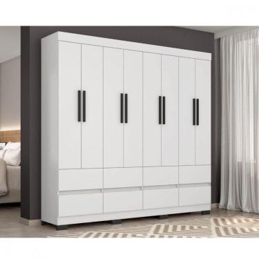 Imagem de Guarda Roupa Esmeralda 8 Portas 8 Gavetas Sem Espelho Branco