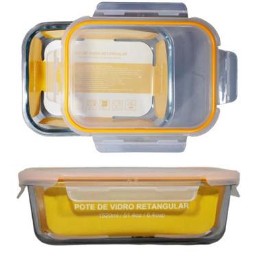 Imagem de Pote Travessa de vidro grosso 1520 ml hermético com tampa - BUDAMIX