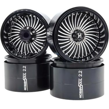 Imagem de HOBBYSOUL 4pcs 2.2 Beadlock Wheels Wide 40mm Adjustable Offset Rims 2.2 RC Wheels for 1/10 RC Mud Crawler SCX10 Capra TRX4 Gen8 Everest gen 7 Pro