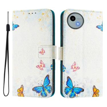 Imagem de Capa carteira para Sharp Aquos Sense9 Plus, capa flip de couro com padrão fofo, capa com fivela magnética à prova de choque, compatível com carregamento sem fio (Sharp Aquos Sense9 Plus, família