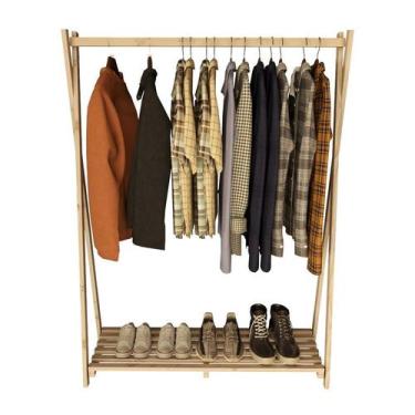 Imagem de Cabideiro Guardar Casacos Closet Para Chão Estilo Retro - Technox