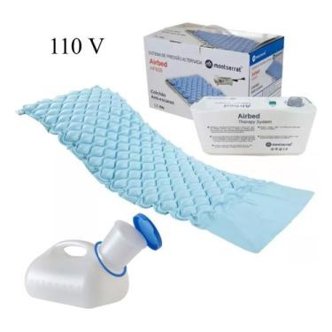 Imagem de Kit Colchão Anti Escaras Casca De Ovo 110v + Urinol Coletor De Urina M
