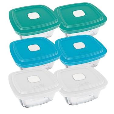 Imagem de Conjunto Potes Facilita Vap Marinex 6 Peças 500ml com Tampa Plástica -