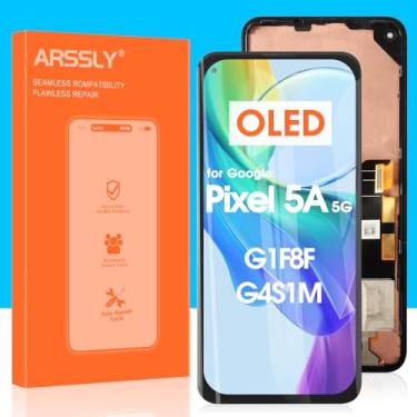 Imagem de OLED para Google Pixel 5A 5G Tela LCD de substituição Pixel 5A 5G Display LCD Touch Screen Digitalizador Assembléia peças de reparo com ferramentas (preto, 16.1 cm)