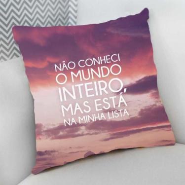 Imagem de Almofada Decorativa Cheia c/ Zíper Viagens Trip Cidades - Deluzz, Não 