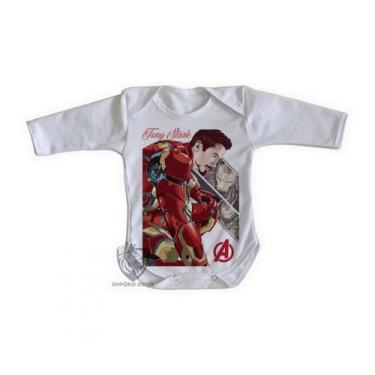 Imagem de body nenê criança roupa bebê manga longa Tony Stark Ultimato - Empório