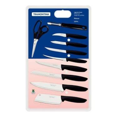 Imagem de Jogo Facas Inox 10 Peças Plenus  23498065 Tramontina, Preto