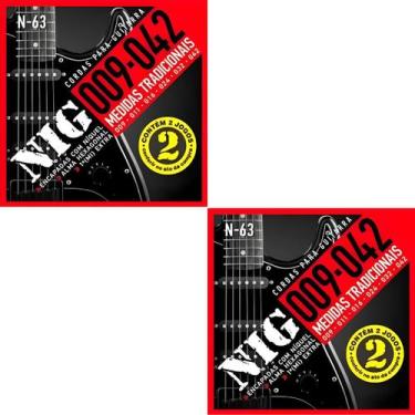 Imagem de Encordoamento Guitarra Nig N-63 .009 - 042 Kit 4 jogos PR2N63L - Rouxi