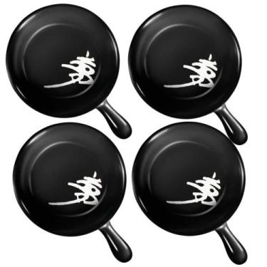 Imagem de Molheira Para Molho Shoyu com Cabo 130ml Cerâmica - 4 Pçs - Mãos e Art