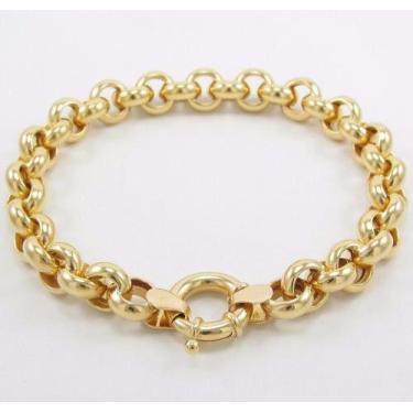 Imagem de Pulseira Masculina Grossa Elo Português Em Ouro 18k-750 - DG Presentes