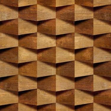 Imagem de Papel De Parede Madeira 3D Losango Em Dois Tons - 1,50m - DEKAL DECOR