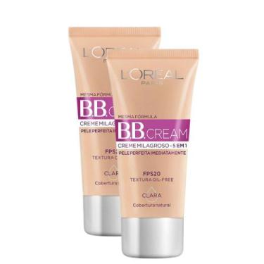 Imagem de Kit 2 Base BB Cream L'Oréal Paris Dermo Expertise Cor Clara FPS 20 30m