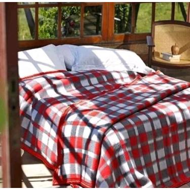 Imagem de Cobertor "SOLTEIRO"  Boa Noite Xadrez Guaratinguetá - Antialérgico, Ve