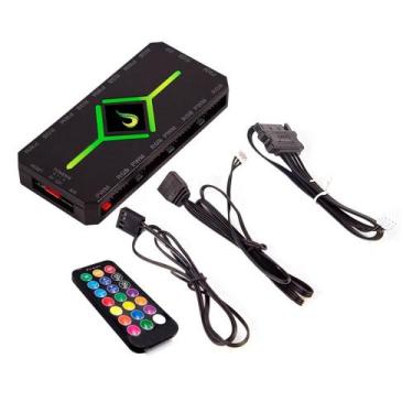 Imagem de Controladora Gamer Para Cooler Rise Mode PWM e RGB Hub - RM-COPW-RGB