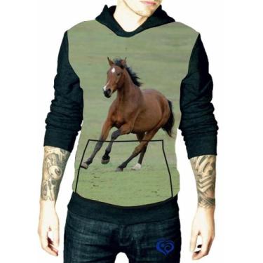 Imagem de Moletom de Cavalo masculino Animal blusa Adulto Gramado - Alemark, P
