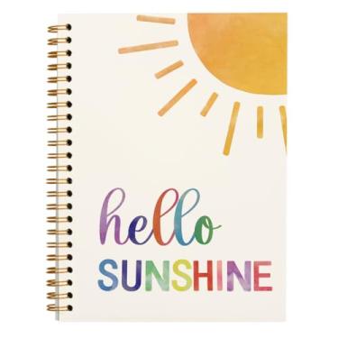 Imagem de ULEGIE Caderno Boho Sunshine Sunshine, caderno boêmio, caderno estético, presentes boho para mulheres, caderno de capa dura para meninas adolescentes, professoras, material escolar, 14 x 21 cm