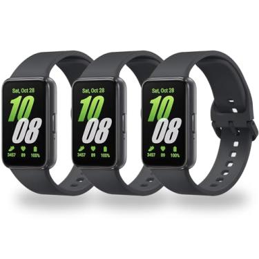 Imagem de BABEJIA 3 pulseiras de substituição compatíveis com SAMSUNG Galaxy Fit 3 (SM-R390), TPU macio Galaxy Fit 3 tiras, pulseira com conector de metal, respirável, ajustável, liberação rápida