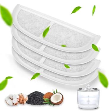 Imagem de Filtro de fonte de água para gatos, filtros de substituição de filtro de fonte de gato compatíveis com fonte de água para animais de estimação de aço inoxidável Eufy 3L/2,976.7 g, pacote com 4 filtros