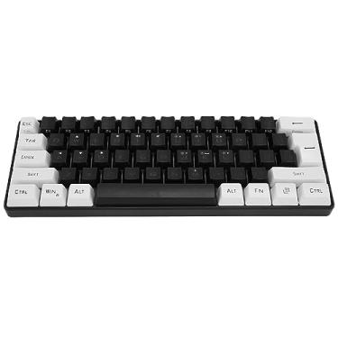 Imagem de Teclado para Jogos, Teclado G61 Mini RGB LED Retroiluminação 61 Teclas Mecânico Teclado para Jogos Com Fio Teclado Mecânico Com Interface Type C para Negócios de Escritório (Preto)