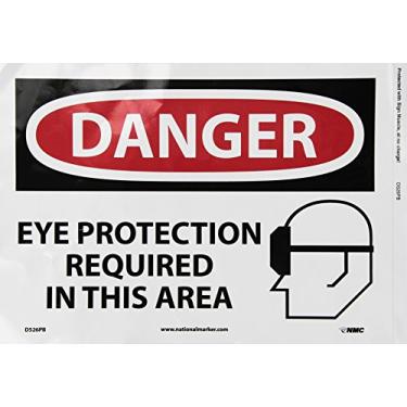 Imagem de Placa de perigo de proteção ocular Gilson D526PB OSHA, vinil PS