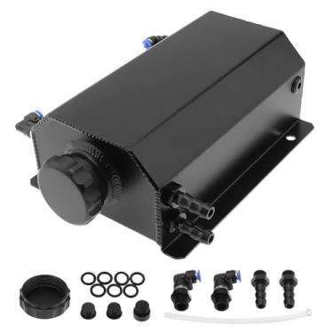 Imagem de DriSentri Tanque de transbordamento do radiador Tanque de transbordamento de refrigerante de 2L Tanque de Reservatório de Refrigeração Universal Tanque de Expansão de Reservatório de Alumínio Polido