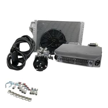 Imagem de Ar condicionado automotivo universal 12v, kit de unidade de compressor ac universal para carro, caminhão, van, rv, motor trator