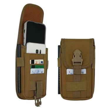 Imagem de Maezar Bolsa de cinto para homens, capa de celular tática multiuso, capa de telefone dupla para dois telefones, bolsa de cinto coldre masculino bolso de cintura para trabalho, caminhada, acampamento,