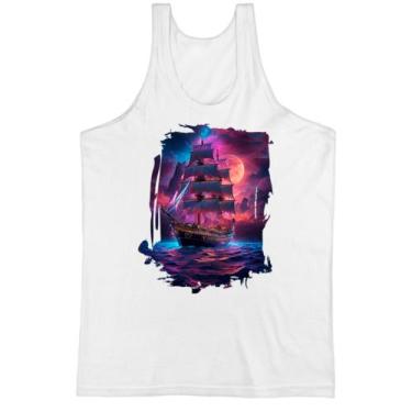 Imagem de Camiseta Regata Navio pirata noite purpura - Alearts, GG