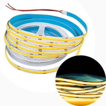 Imagem de Fita Led Cob Branco Quente 5mts 8mm 320 Leds/m 12v Ip20 - Golden Sky